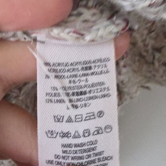 FREE PEOPLE | Dylan Tweedy Turtleneck Sweater Wool Linen Blend SZ S - Picture 5 of 5